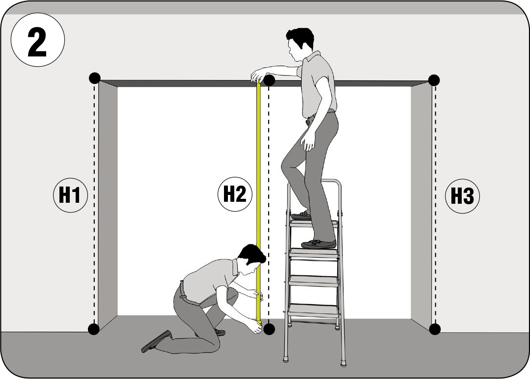 Замер высоты проема ворот (H) 